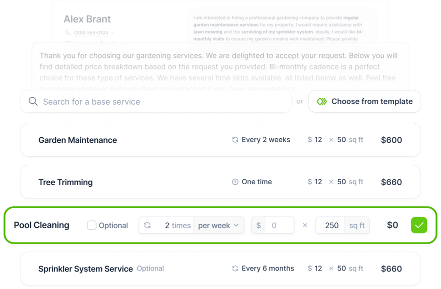 Proposal creation with services